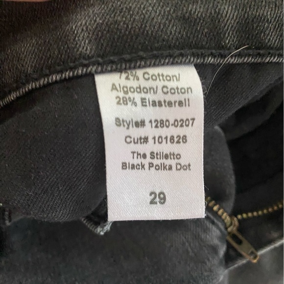 Current/Elliott- Black Stiletto‎ Polka Dot women’s jeans- size 29 - Picture 8 of 8